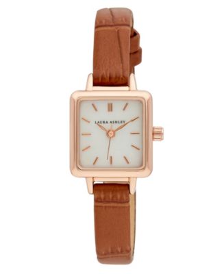 レア　LAURA ASHLEY ローラアシュレイ 掛時計 アンティーク調ブラウン Laura Ashley Women's Quartz Brown Faux Leather Watch 20mm - Macy's