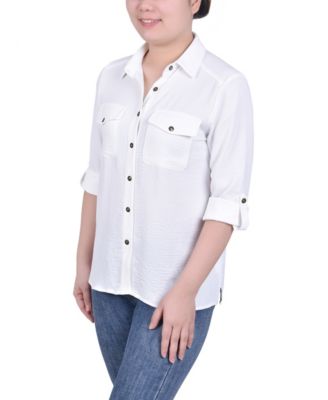 Petite Roll Tab Blouse