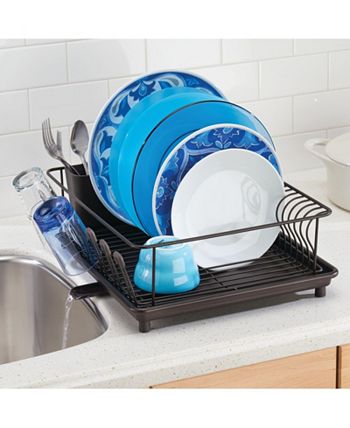  mDesign Steel Metal Compact Dish Drying Rack with