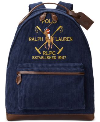 Polo Ralph Lauren - Men's Crest Leather-Trim Corduroy Backpack