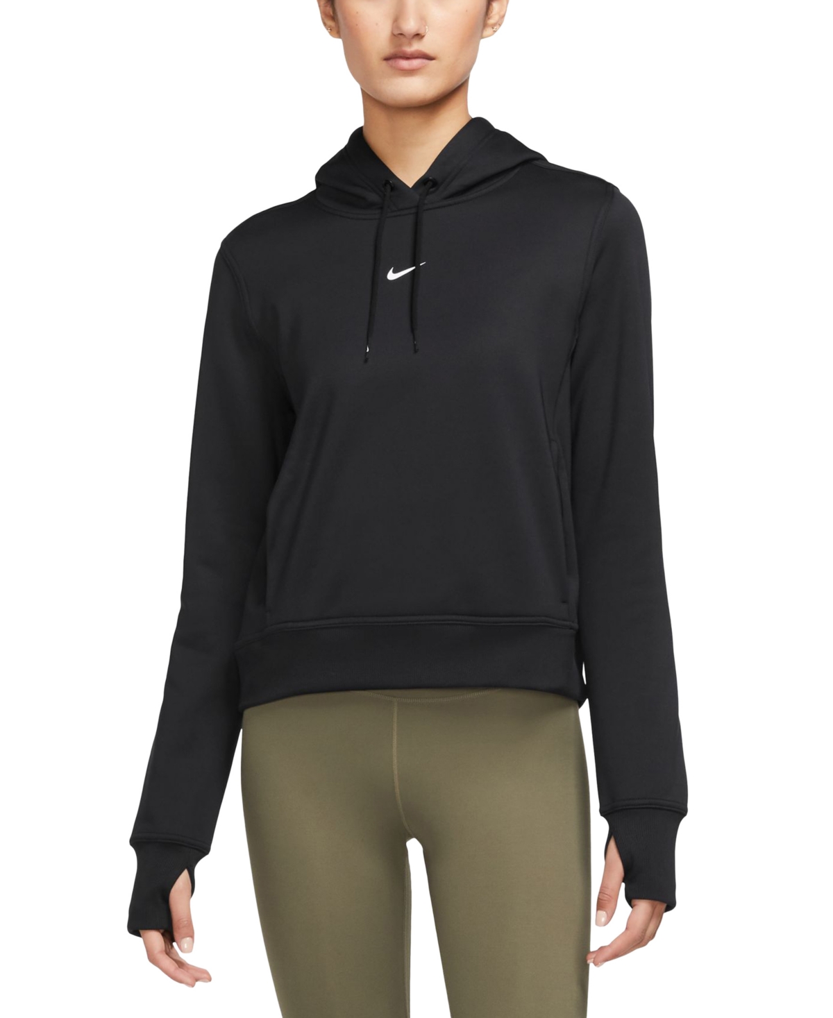 Shop Nike Women's Therma-fit One Pullover Hoodie In Black,white