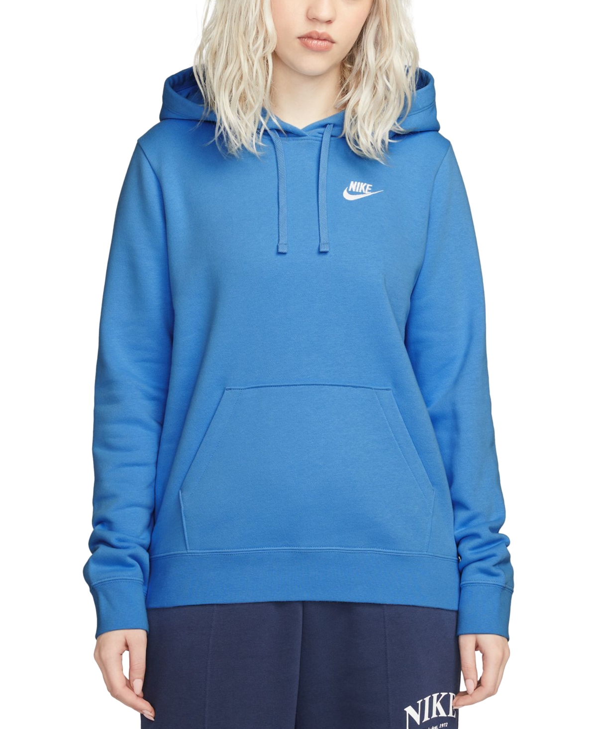 Women's Sportswear Club Fleece Pullover Hoodie - University Blue/White
