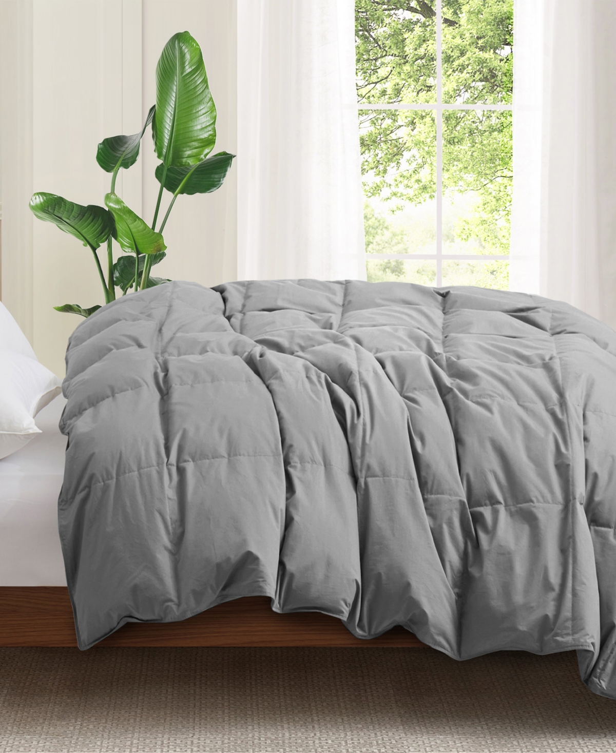 Unikome All Season 300 Thread Count Cotton Goose Down Fiber Comforter,