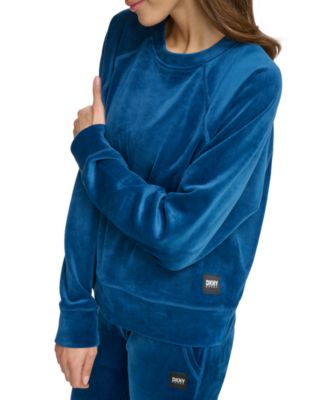 Women's Platinum Velour Crewneck Pullover Top