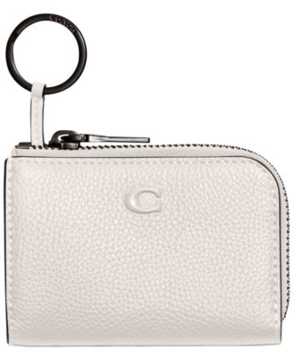 小物 COACH leather key case COACH L Pebble Leather with Sculpted C Hardware Branding Zip
