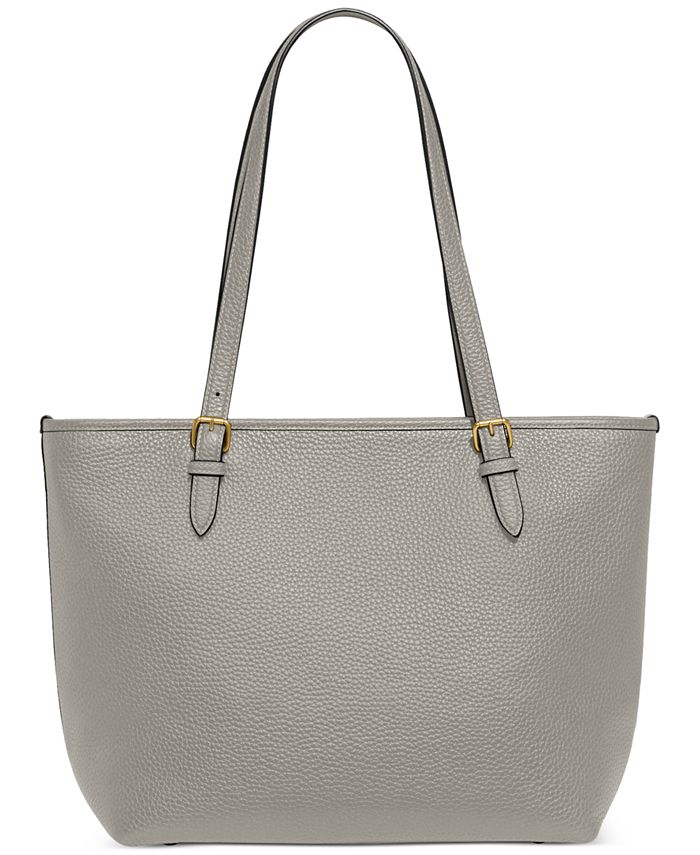 COACH Polished Pebble Leather Taylor Tote with C Dangle Charm Macy s