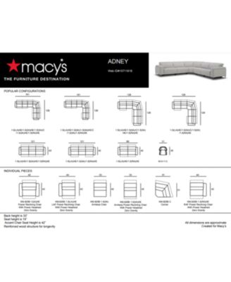 Furniture CLOSEOUT! Adney Fabric Sectional Collection, Created for Macy's