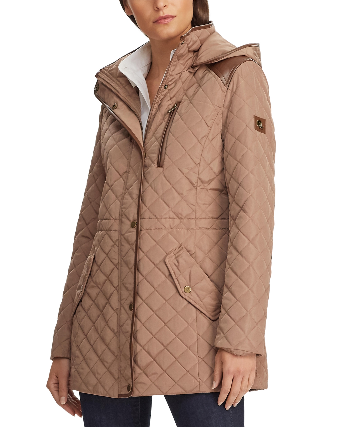 Lauren Ralph Lauren Women's Hooded Quilted Coat, Created by Macy's - Macy's