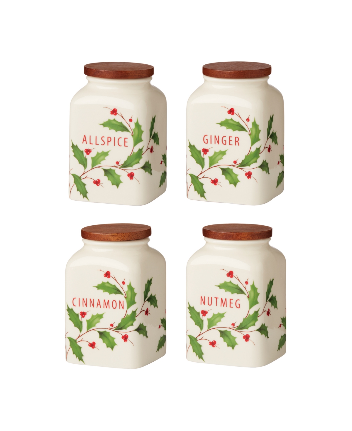 Lenox Holiday Cooking Spice Jars, Set Of 4 In Multi And White