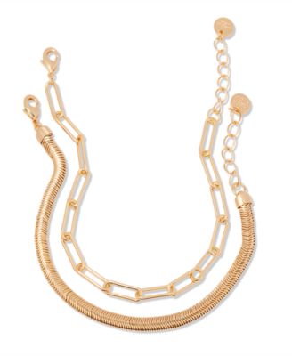 "14k Gold" Colette Bracelet Set, 2 Piece