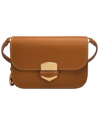 Fossil Preston Leather Flap Shoulder Bag - Macy's