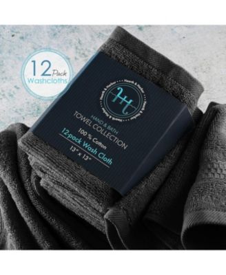 Luxury Combed Cotton Washcloth Set, 12-Pack