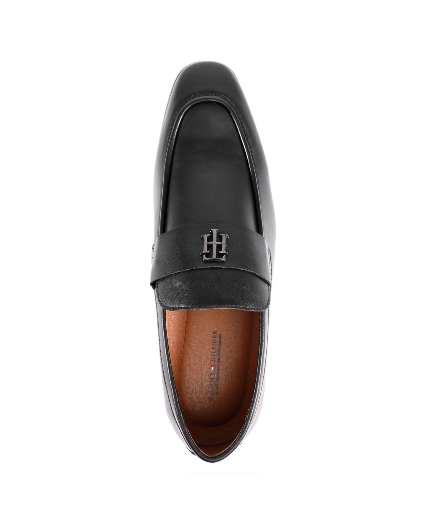 Мужские туфли Tommy Hilfiger Sawlin Logo Embellished Dress Loafers, цвет: Чёрный — фото 4