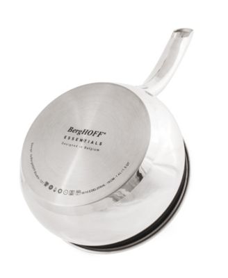 Belly Shape 18/10 Stainless Steel 6.25" Sauce Pan with Glass Lid, 1.5qt.