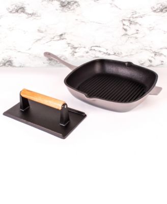 Neo 2pc Cast Iron 11" Grill Pan with Steak Press