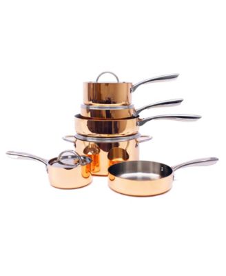 Vintage 4pc Tri-Ply Copper Cookware Set with Lids, Polished