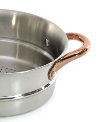 Ouro Gold 3pc 18/10 SS Steamer Set, SS Lids, Rose Gold Handles