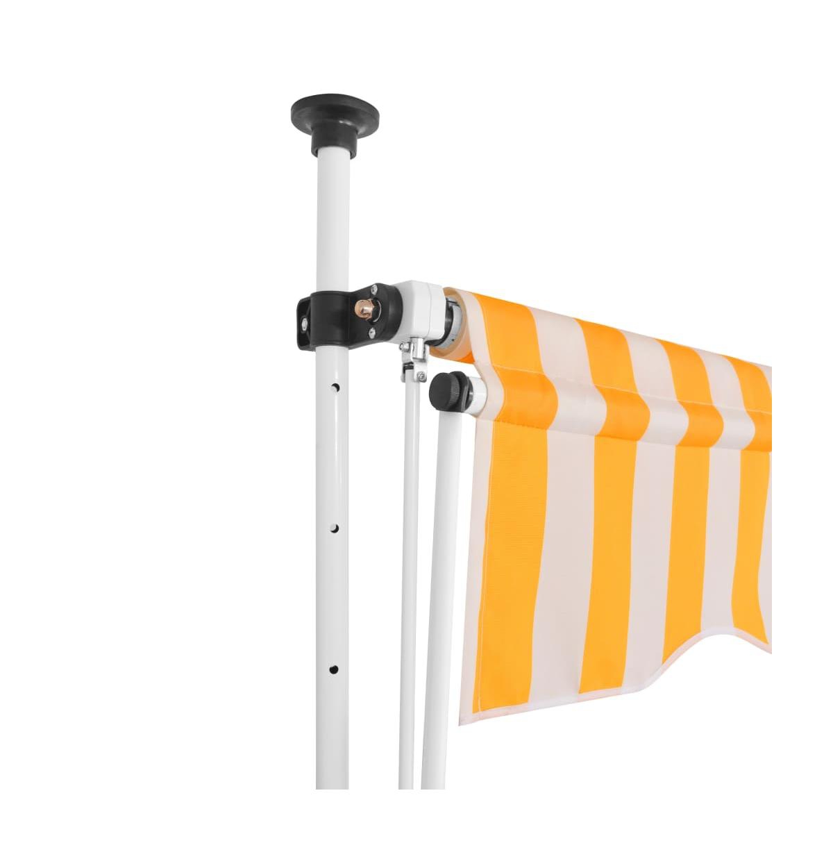 vidaXL Manual Retractable Awningand White Stripes - Orange