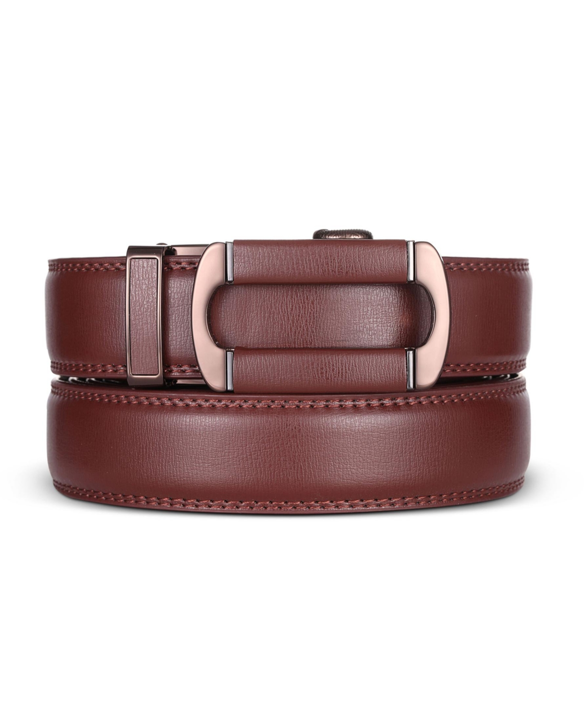 Men's Ovoid Designer Ratchet Belt - Dark brown