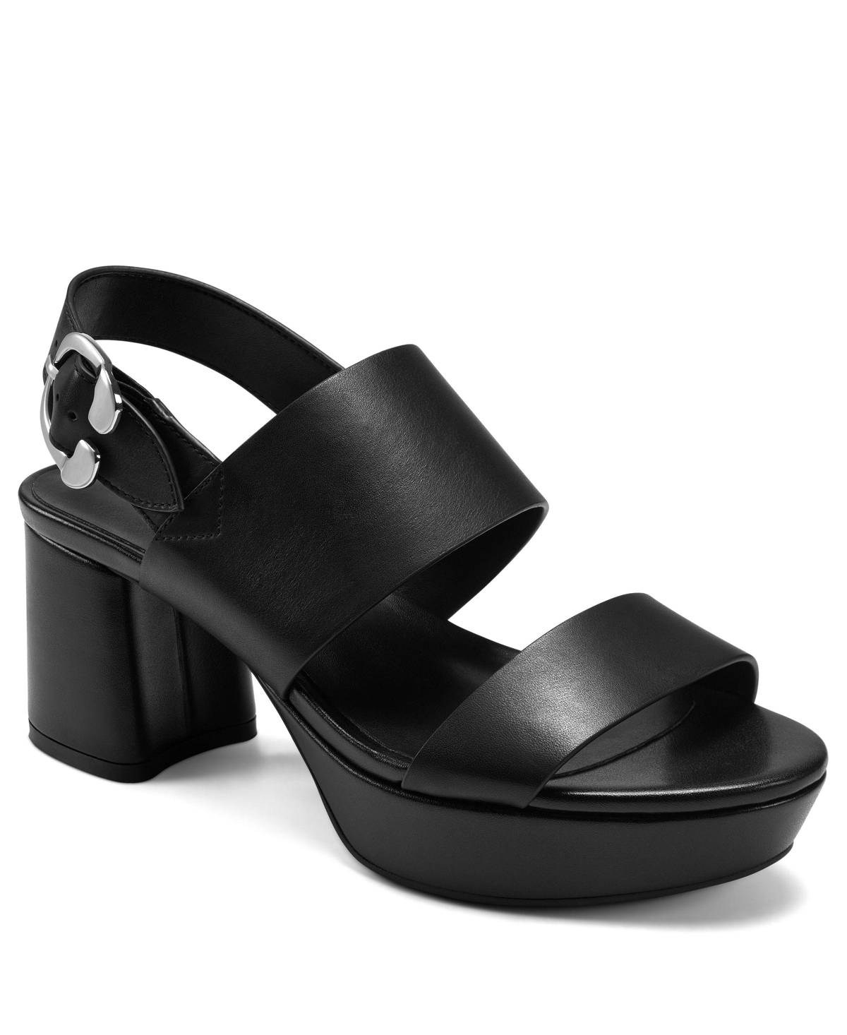 Shop Aerosoles Women's Carimma Leather Platform Heel Sandal In Black -