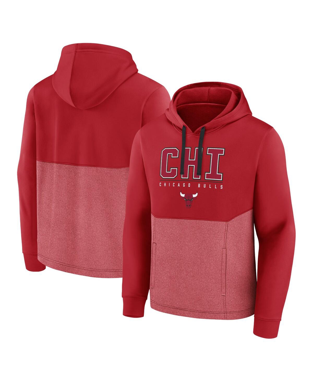 Fanatics Men's  Red Chicago Bulls Successful Tri-blend Pullover Hoodie In Red