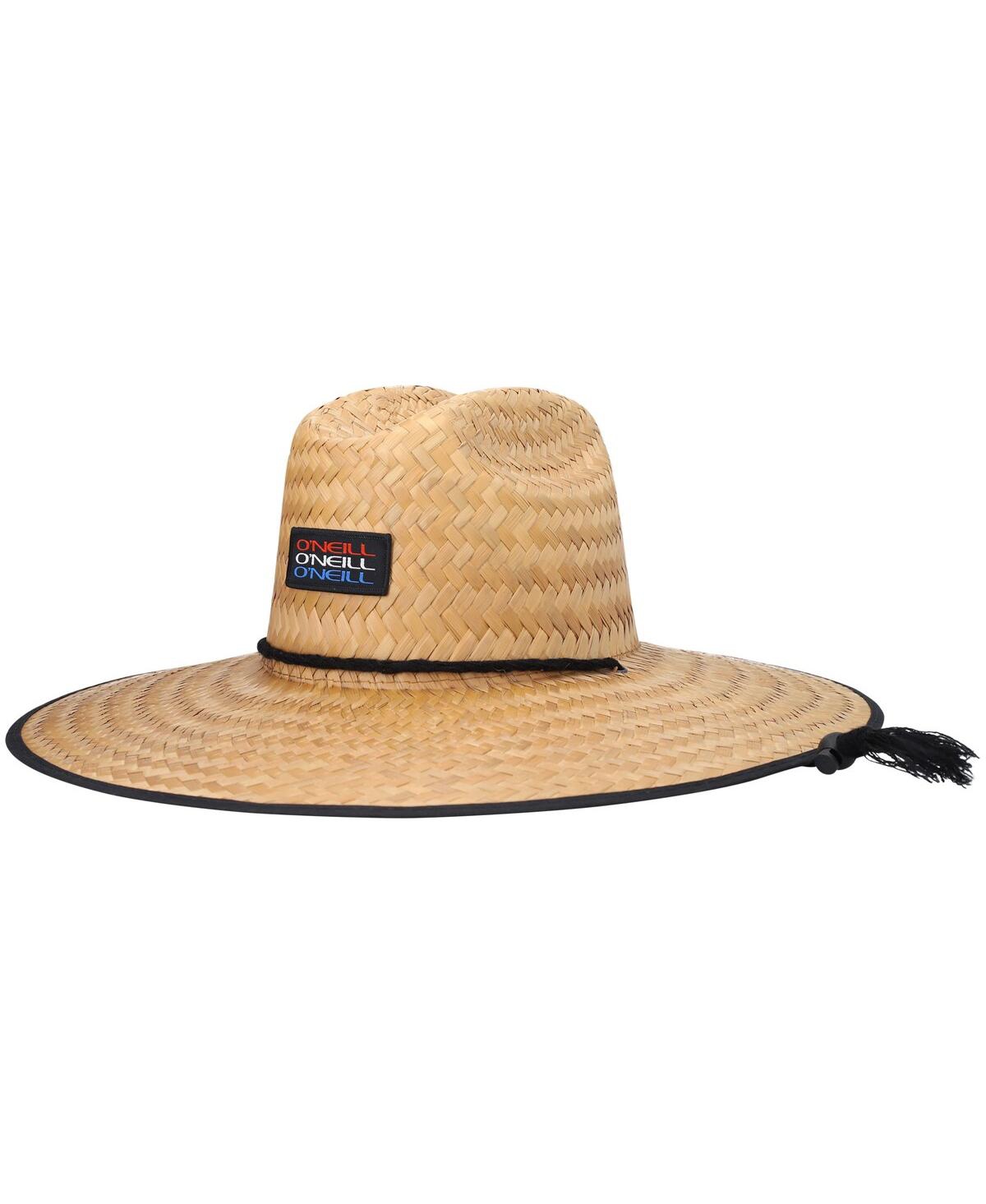 Men's O'Neill Natural Sonoma Prints Logo Straw Lifeguard Hat - Natural