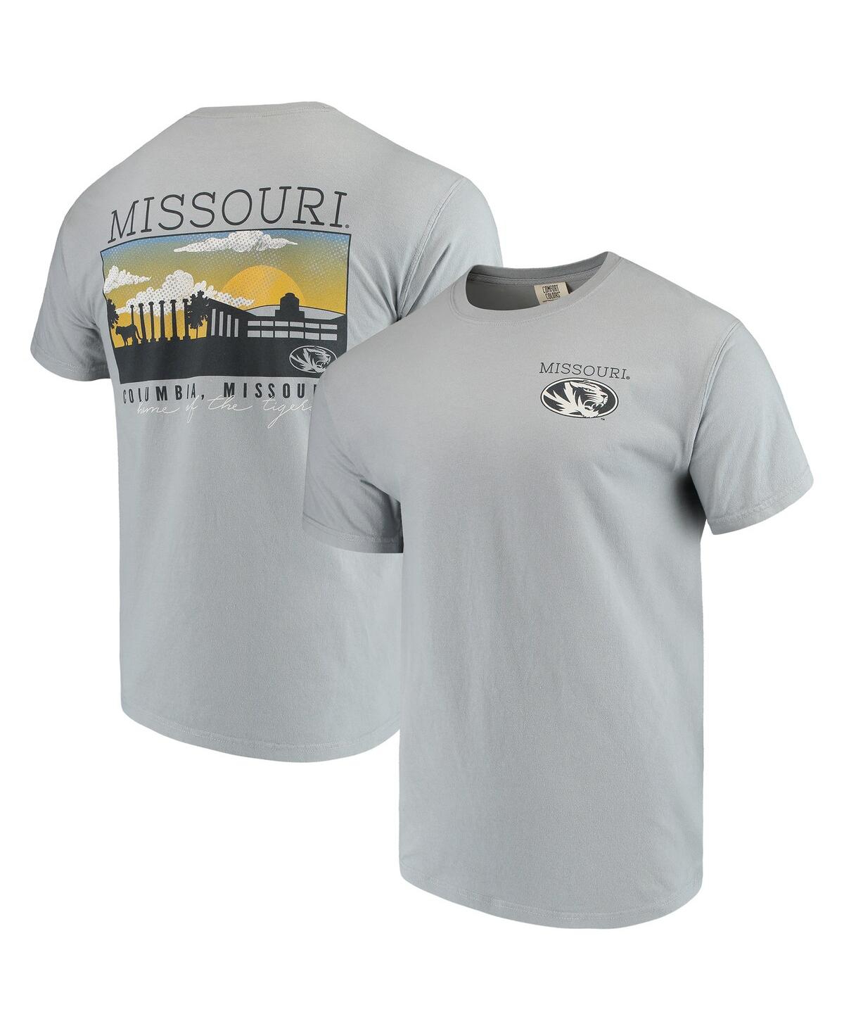 Men's Gray Missouri Tigers Comfort Colors Campus Scenery T-shirt - Gray