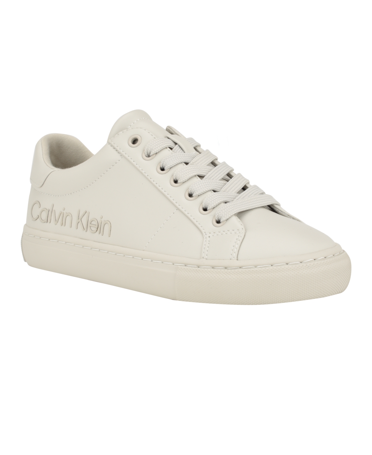 Calvin Klein Women's Camzy Round Toe Lace-up Casual Sneakers In Light Gray
