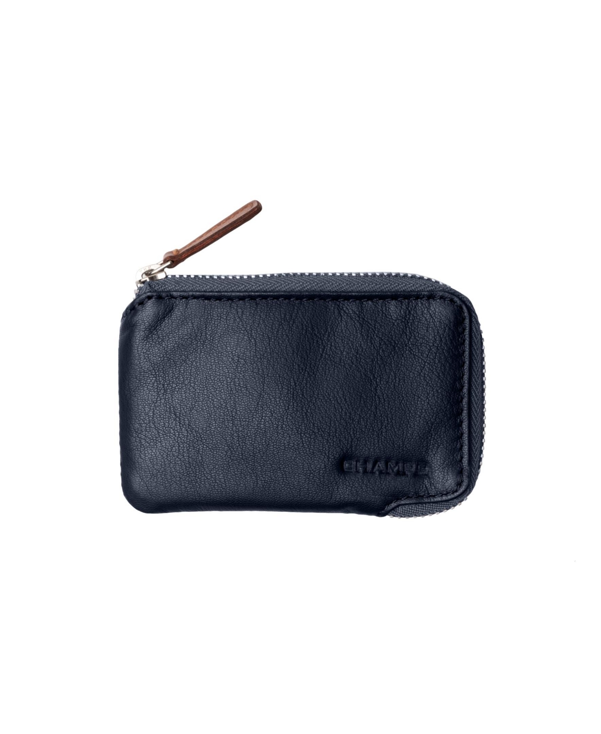 Men's Zip Case Leather Rfid Card Holder in Gift Box - Khaki