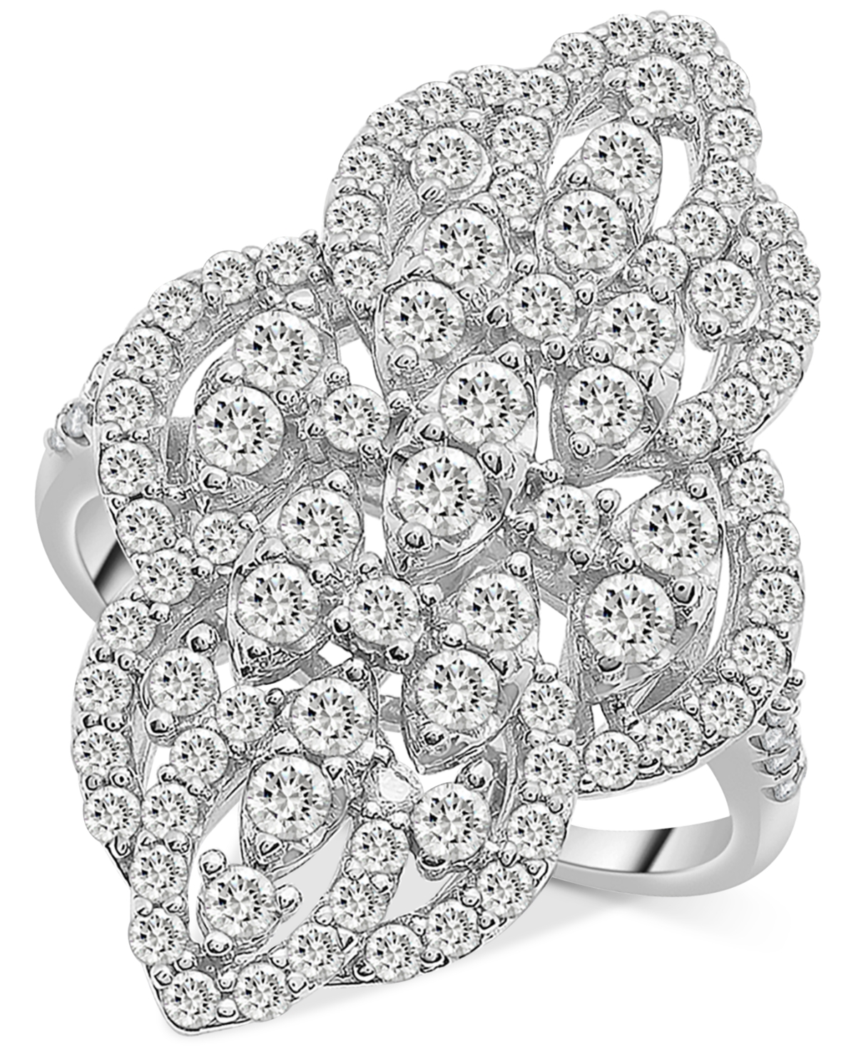 Diamond Filigree Cluster Ring (1-1/2 ct. t.w.) in 14k White Gold or 14k Yellow Gold, Created for Macy's - Yellow Gold