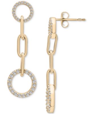 Diamond Circle Link Drop Earrings (1/2 ct. t.w.) in 14k Gold, Created for Macy's
