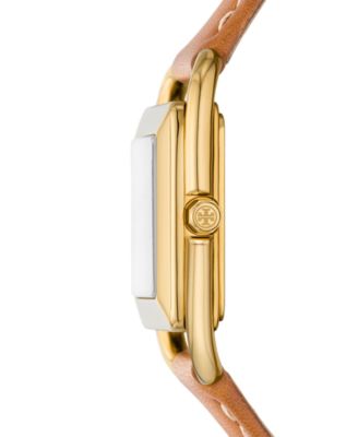 Tory Burch Women's The Miller Square Brown Leather Strap
