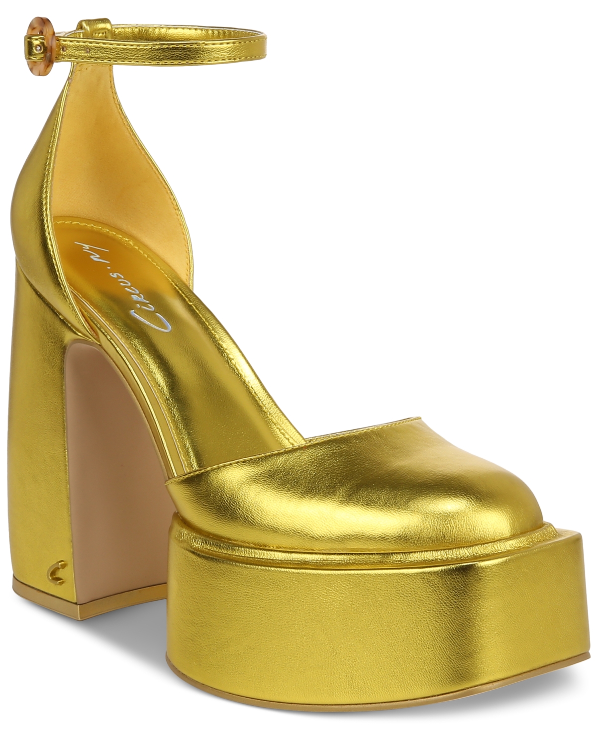 Circus Ny Women's Bailey Two-piece Ankle-strap Platform Pumps In Yellow Tulip