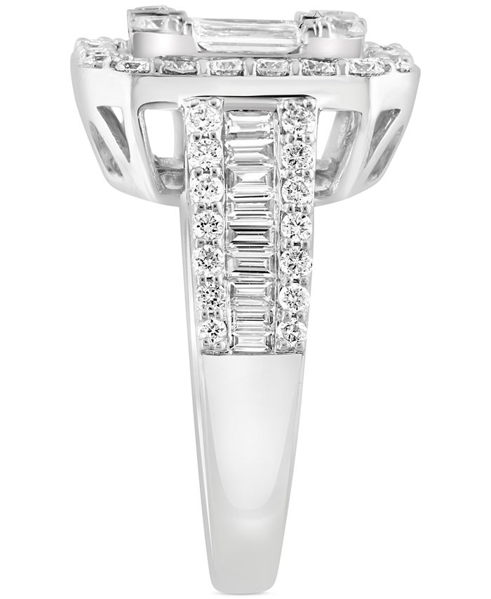 EFFY Collection EFFY® Diamond Emerald Shaped Halo Cluster Engagement ...