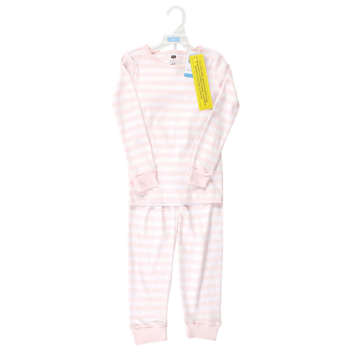 Hudson Baby Big Girls Hudson Cotton Pajama Set, SoftStripe - Pink