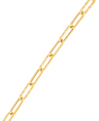 Polished & Textured Paperclip Link Bracelet in 14k Gold