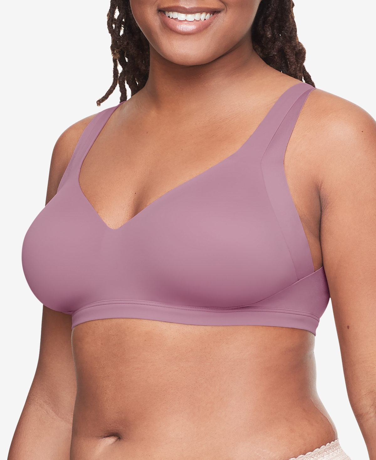 Warner's Warners No Side Effects Underarm And Back-smoothing Comfort  Wireless Lightly Lined T-shirt Bra Ra223 In Orchid Haze