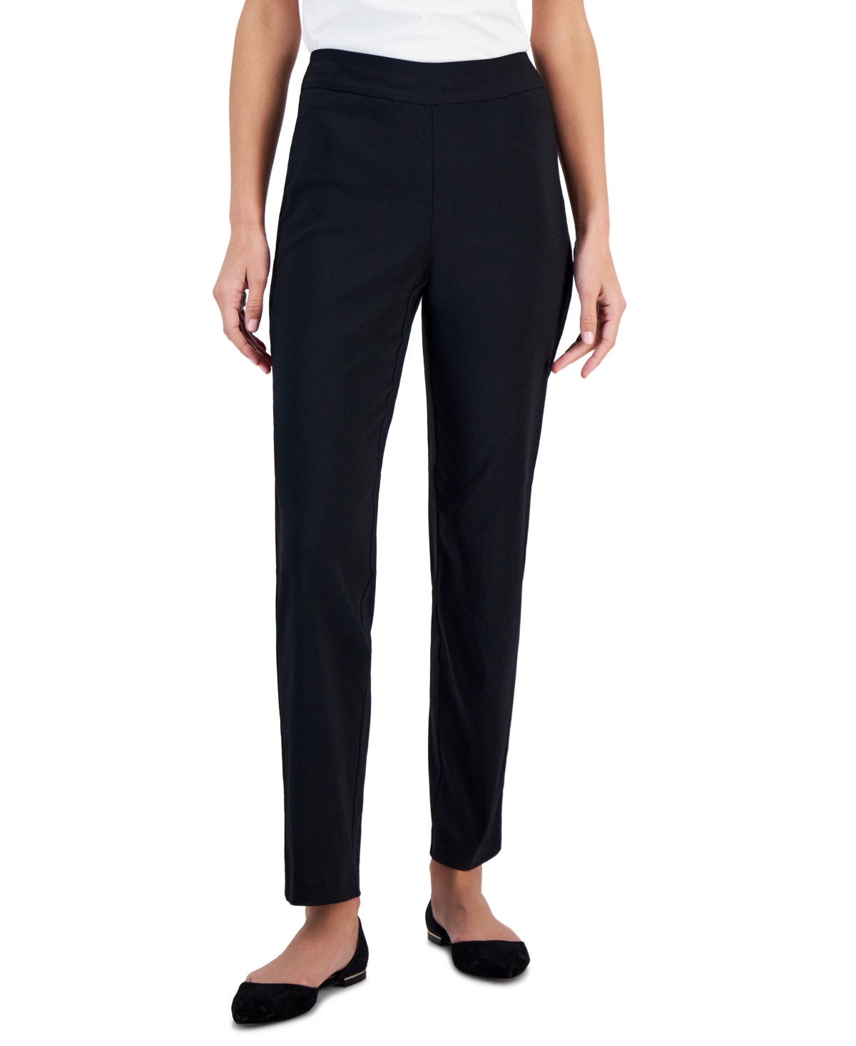 Petite Tummy-Control Cambridge Stretch Slim-Leg Pants, Created for Macy's - Cashew Nut