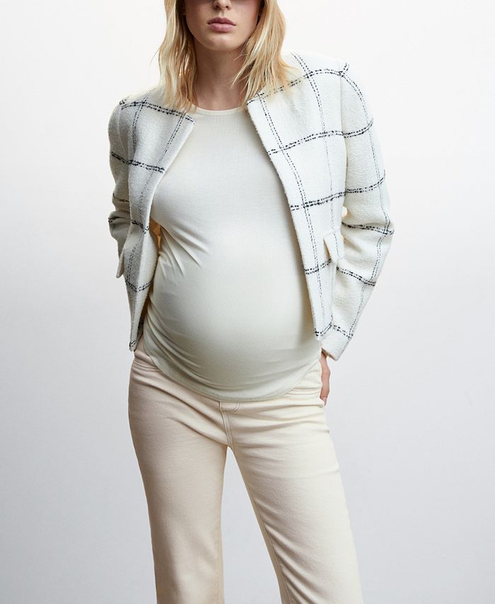 MANGO Women's Maternity Flared Cropped Jeans Macy's