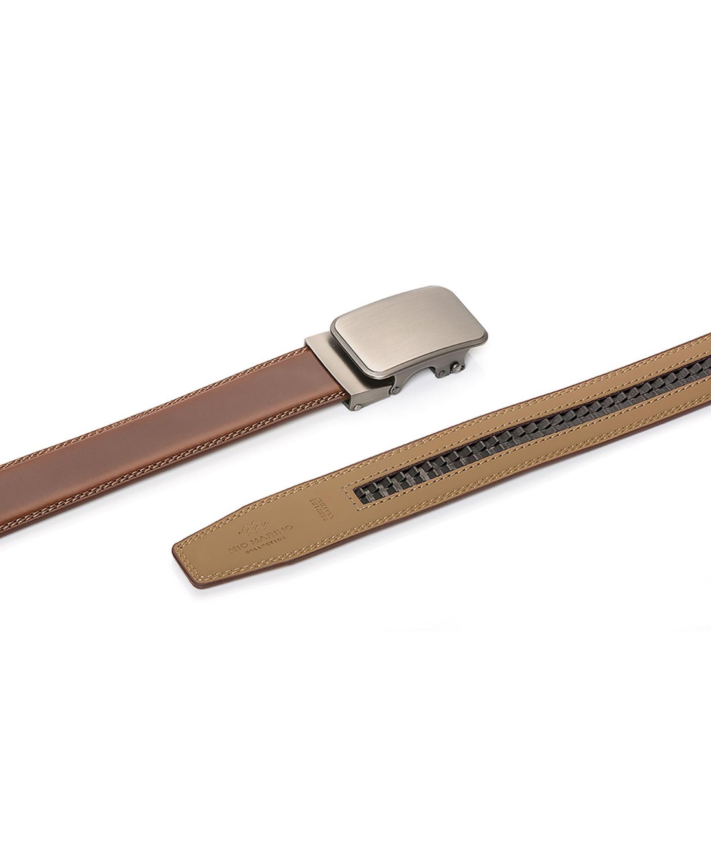Мужской ремень Mio Marino Dimensional Ratchet Belt, цвет: Тёмный коричневый — фото 3