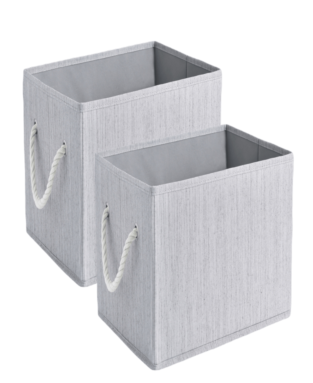 Wethinkstorage 20 Litre Collapsible Fabric Storage Bins With Cotton Rope Handles, Set Of 2 In Gray