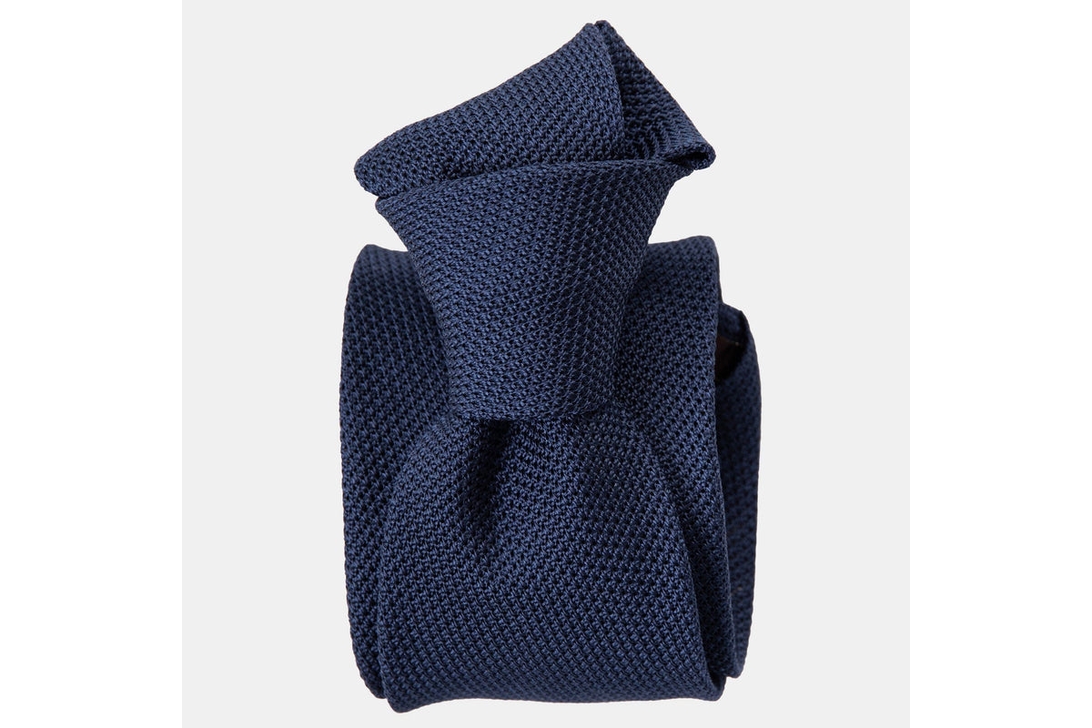 Men's Marino - Silk Grenadine Tie for Men - Navy