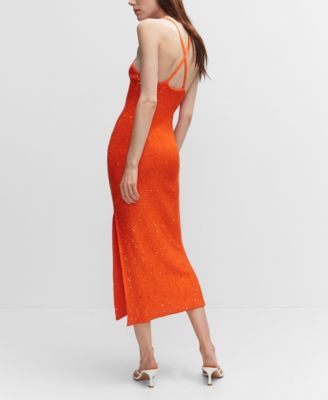MANGO Women's Sequin Detail Knitted Dress - Macy's