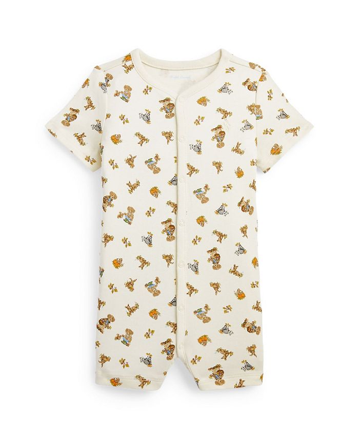 Polo Ralph Lauren Baby Boys Polo Bear Cotton Interlock Shortall Macy's