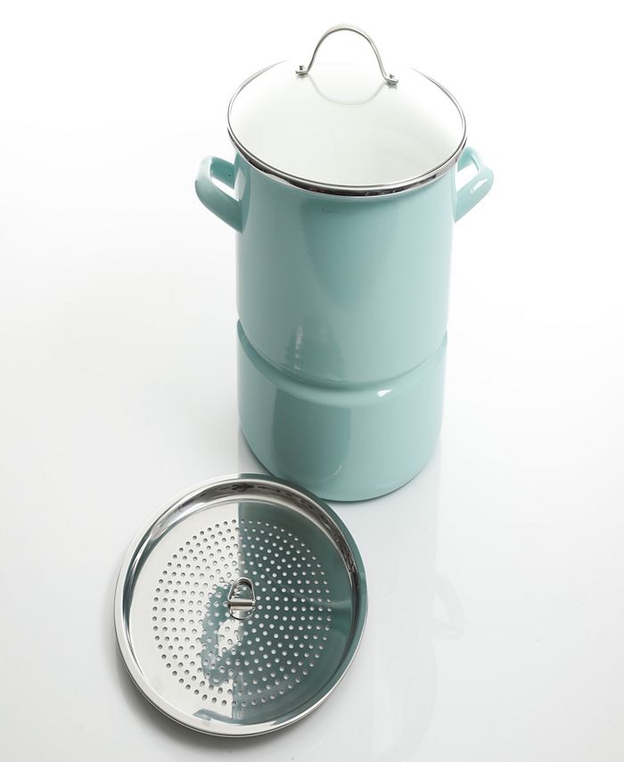 Martha Stewart Collection Thayer Enamel On Steel 16 Quart Steamer Pot