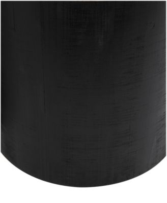 20" and 18" Wood Handmade Color Block Wrapped with Dried Plant Tabletops Accent Table, Set of 2