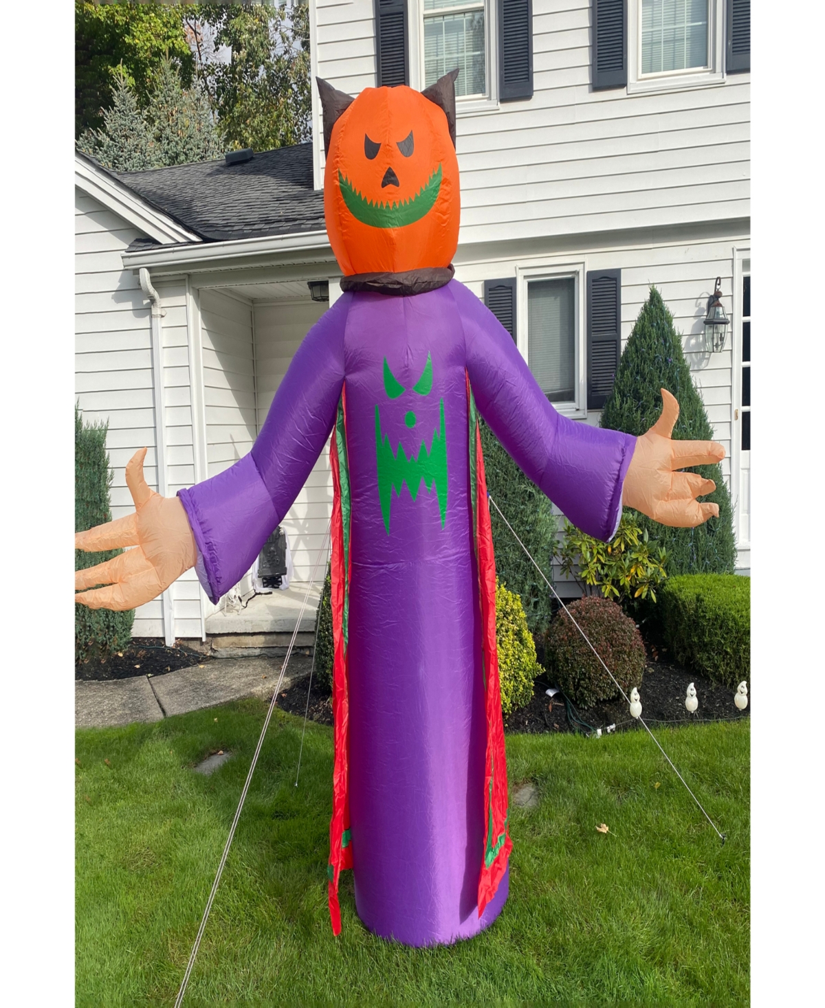 Northlight 8' Lighted Jack-o'-lantern Grim Reaper Inflatable Outdoor Halloween Decoration In Orange