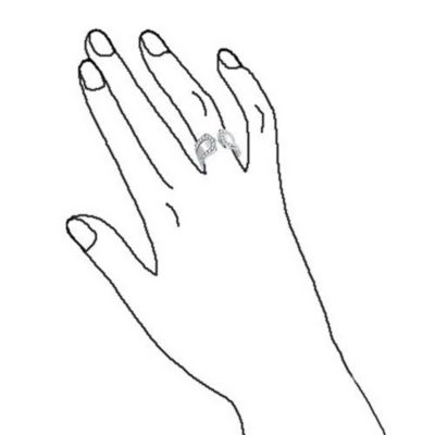 Modern Fashion CZ Accent Statement Wide Matte Finish Hammered Open Band Ring