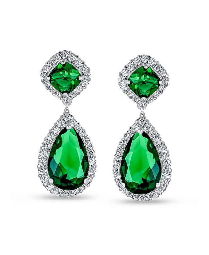 Bling Jewelry Classic Bridal Statement 7-5CT Green AAA CZ Pear Shaped ...