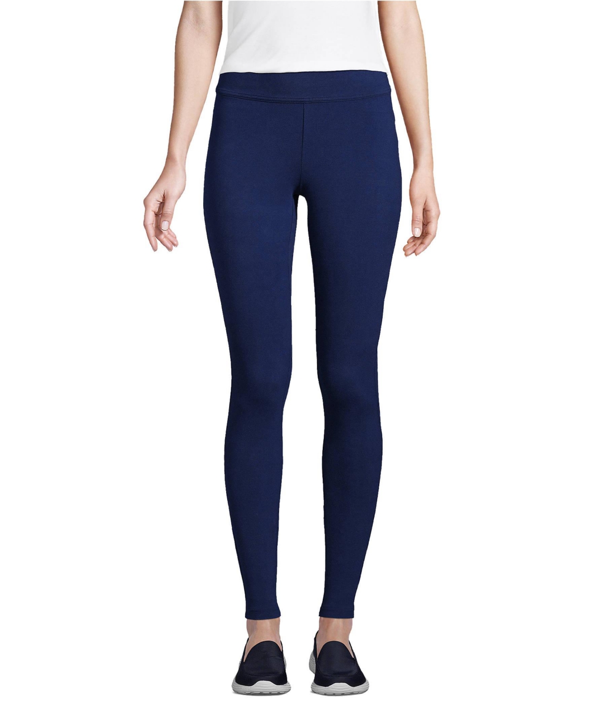 Women's Petite Starfish Mid Rise Knit Leggings - Deep sea navy
